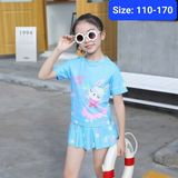  BB15 _ Đồ bơi bé gái rời thân chân váy phối áo tay ngắn hình thỏ xinh xắn _ Beekids 