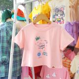  A34 _ Áo thun croptop bé gái họa tiết vương miện đáng yêu _ Beekids 