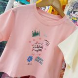  A34 _ Áo thun croptop bé gái họa tiết vương miện đáng yêu _ Beekids 