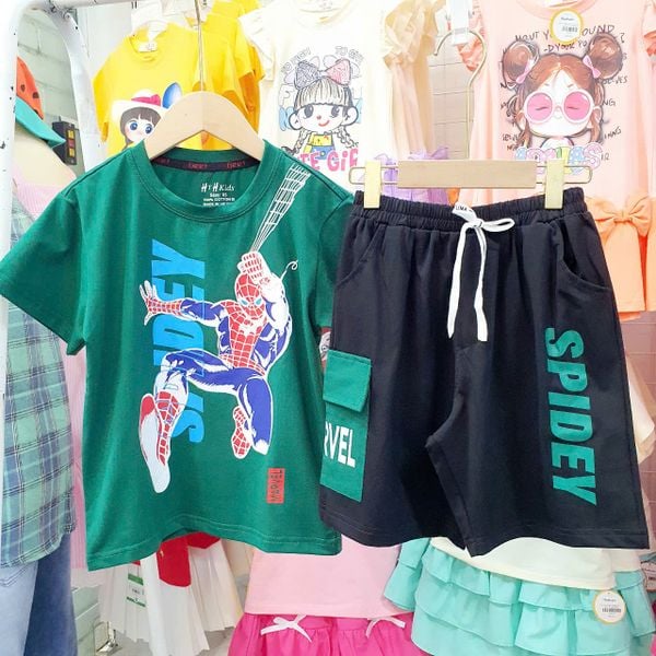  DB52 _ Đồ bộ cotton cho bé trai họa tiết hoạt hình siêu dễ thương _ Beekids 