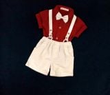  S52 _ Set áo sơ mi quần yếm cho bé trai mặc thôi nôi, đầy tháng, đi dự lễ tiệc _ Beekids 