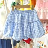  S55 _ Set váy bí caro bé gái phối áo họa tiết thỏ trái tim xinh xắn _ Beekids 