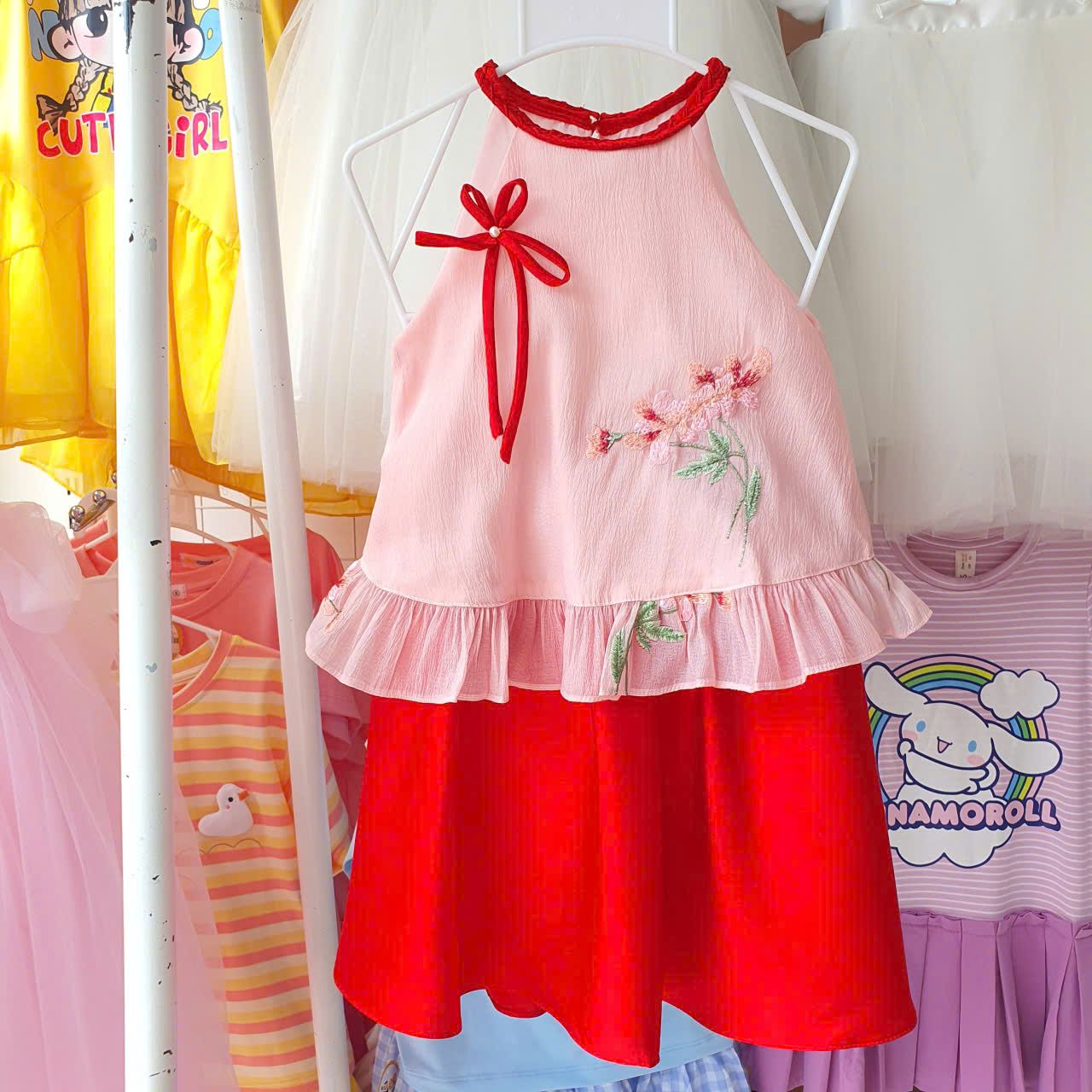  S62 _ Set yếm đào cho bé gái đi dự lễ hội, biểu diễn văn nghệ trung thu... _ Beekids 