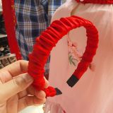  T08 _ Bờm tóc, Cài tóc vải lụa nhún tông màu đỏ cho bé gái mặc áo dài, đầm váy _ Beekids 