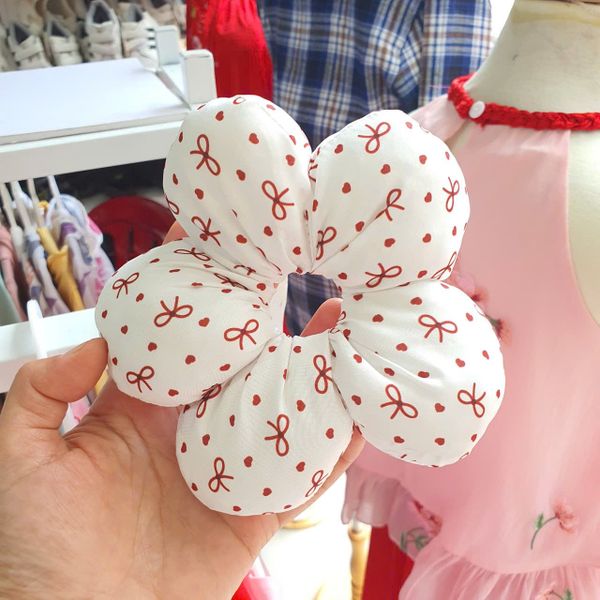  T09 _ Dây buộc tóc hoa ruột lớn phong cách Hàn Quốc dễ thương _ Beekids 
