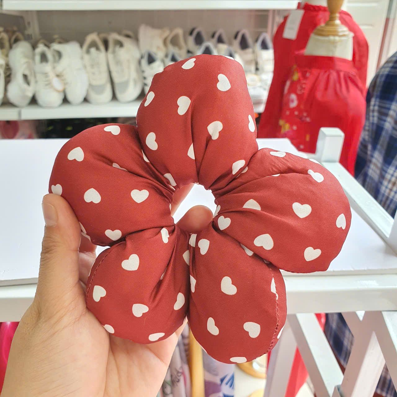  T09 _ Dây buộc tóc hoa ruột lớn phong cách Hàn Quốc dễ thương _ Beekids 