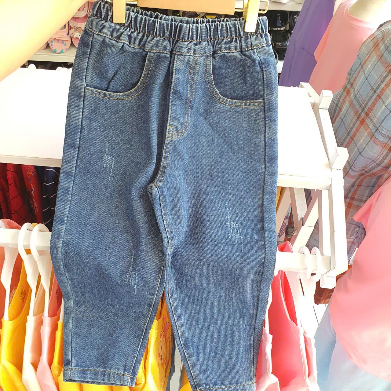  Q34 _ Quần jean baggy cho bé trai và bé gái chất jean cotton mềm mại, thoáng mát _ Beekids 