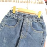  Q34 _ Quần jean baggy cho bé trai và bé gái chất jean cotton mềm mại, thoáng mát _ Beekids 