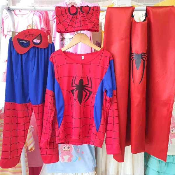  S65 _ Set bộ siêu nhân nhện kèm áo choàng và mũ trùm đầu cho bé hóa trang _ Beekids 