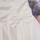  CC08 _ Đầm công chúa trắng sát nách bé gái đính nơ ngang eo xinh xắn _ Beekids 