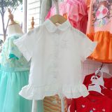  A36 _ Áo sơ mi croptop bé gái nhúng bèo điệu đà dễ thương _ Beekids 