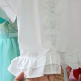  A36 _ Áo sơ mi croptop bé gái nhúng bèo điệu đà dễ thương _ Beekids 