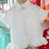  A36 _ Áo sơ mi croptop bé gái nhúng bèo điệu đà dễ thương _ Beekids 