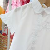  A36 _ Áo sơ mi croptop bé gái nhúng bèo điệu đà dễ thương _ Beekids 