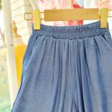  Q35 _ Quần jean dài ống suông bé gái phối ren điệu đà _ Beekids 