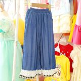  Q35 _ Quần jean dài ống suông bé gái phối ren điệu đà _ Beekids 