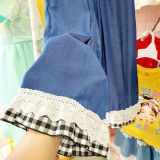  Q35 _ Quần jean dài ống suông bé gái phối ren điệu đà _ Beekids 