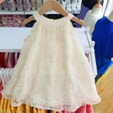  CC11 _ Đầm công chúa dáng cổ yếm hoa đính nổi thủ công phong cách tiểu thư sang chảnh _ Beekids 