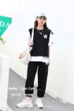  S68 _ Set áo thun quần jogger cho bé gam màu trắng đen sành điệu _ Beekids 
