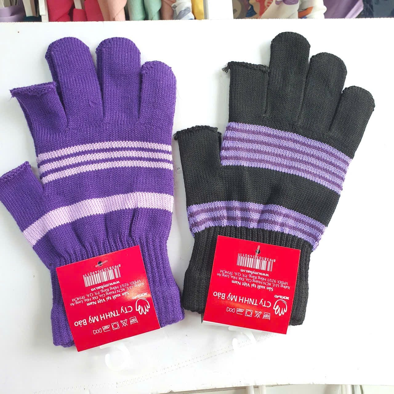  PK13B_ Găng tay len, Bao tay len cho nam nữ giúp giữ ấm, cắt 2 ngón, chất len dày dặn mềm mại _ Beekids 