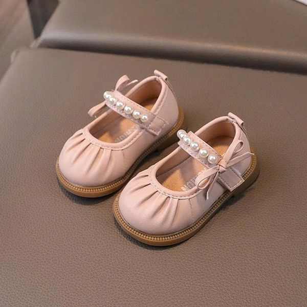  GI23 _ Giày búp bê da mềm quai đính ngọc trai xinh xắn _ Beekids 