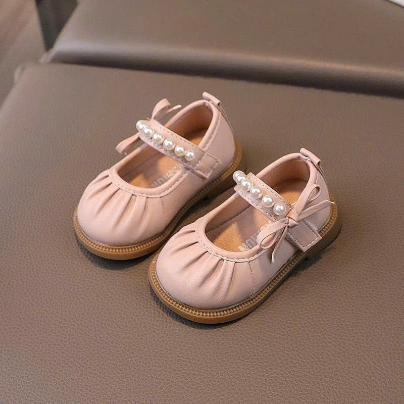  GI23 _ Giày búp bê da mềm quai đính ngọc trai xinh xắn _ Beekids 