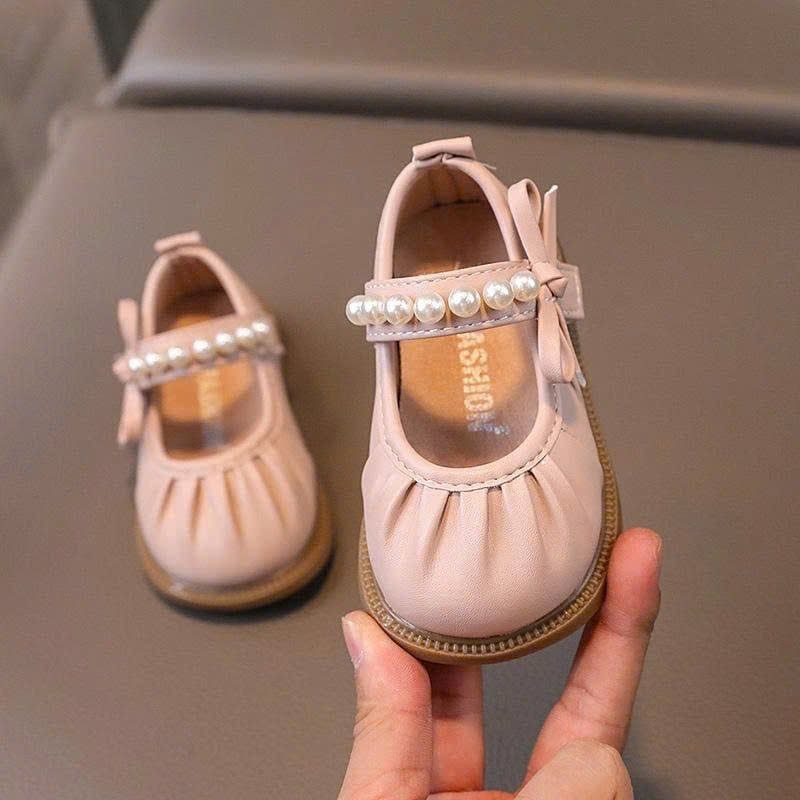  GI23 _ Giày búp bê da mềm quai đính ngọc trai xinh xắn _ Beekids 