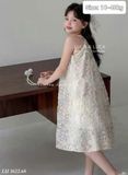  CC11 _ Đầm công chúa dáng cổ yếm hoa đính nổi thủ công phong cách tiểu thư sang chảnh _ Beekids 