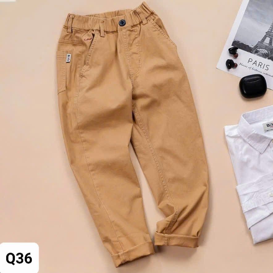  Q36 _ Quần kaki dài bé trai và bé gái từ 8 đến 45kg chất kaki mềm mại, co giãn, kiểu dáng ống đứng _ Beekids 