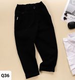  Q36A _ Quần kaki dài bé trai và bé gái size lớn từ 43 đến 57kg, chất kaki mềm mại, co giãn, kiểu dáng ống đứng _ Beekids 