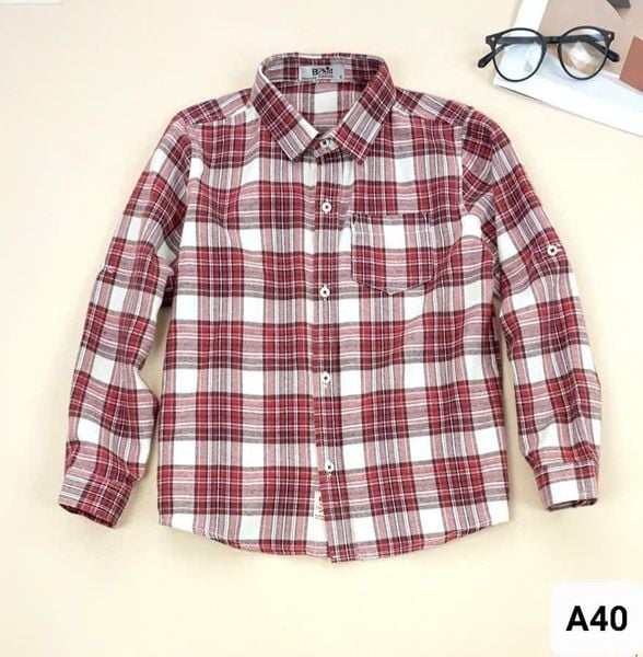  A40 _ Áo sơ mi kẻ caro dài tay cho bé phong cách thanh lịch thời trang _ Beekids 