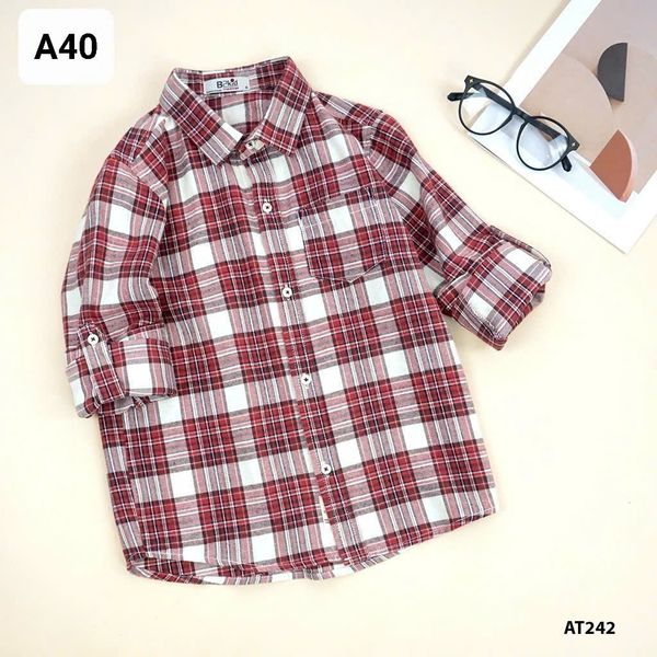  A40 _ Áo sơ mi kẻ caro dài tay cho bé phong cách thanh lịch thời trang _ Beekids 