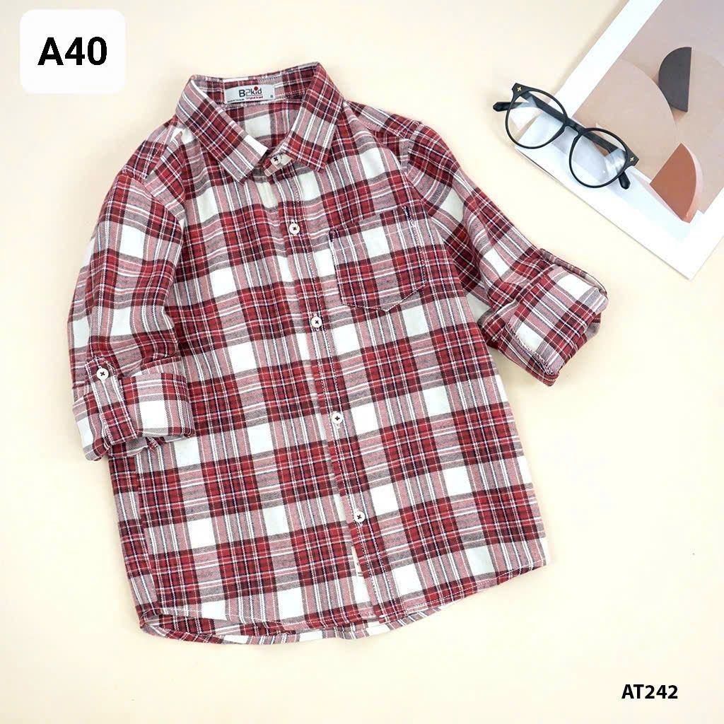  A40 _ Áo sơ mi kẻ caro dài tay cho bé phong cách thanh lịch thời trang _ Beekids 