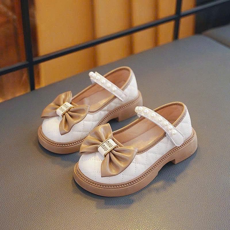  GI25 _ Giày búp bê nơ xinh xắn cho bé da mềm chữ Miu*miu _ Beekids 