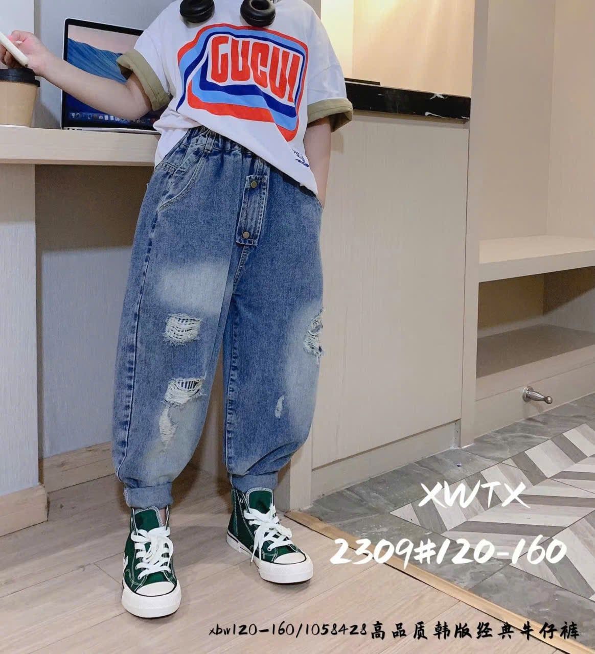  Q41 _ Quần jean baggy wax rách cho bé phong cách sành điệu thời trang _ Beekids 