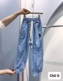  Q44 _ Quần jean giấy cho bé kiểu jogger lưng thun mềm mại thoáng mát_ Beekids 