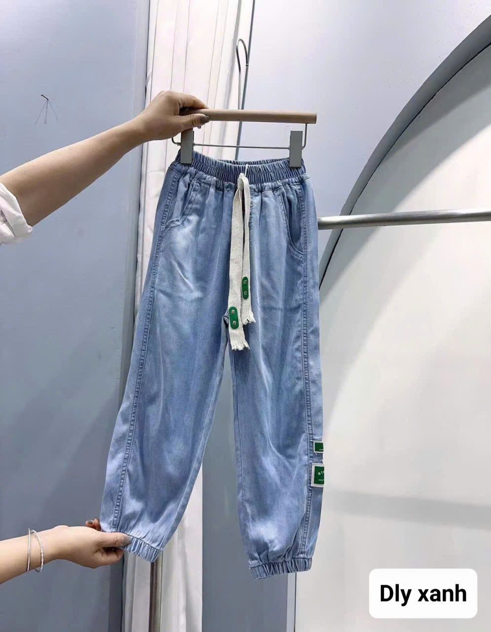  Q44 _ Quần jean giấy cho bé kiểu jogger lưng thun mềm mại thoáng mát_ Beekids 