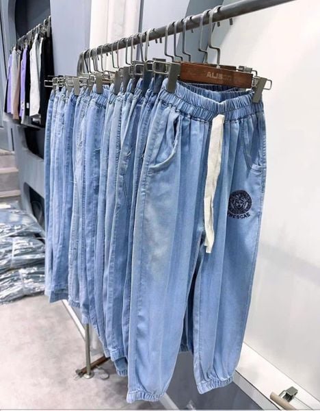  Q44 _ Quần jean giấy cho bé kiểu jogger lưng thun mềm mại thoáng mát_ Beekids 