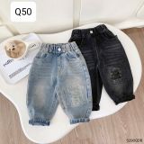  Q50 _ Quần jean rách gối cá tính cho bé chất jean mềm mại co giãn nhẹ _ Beekids 