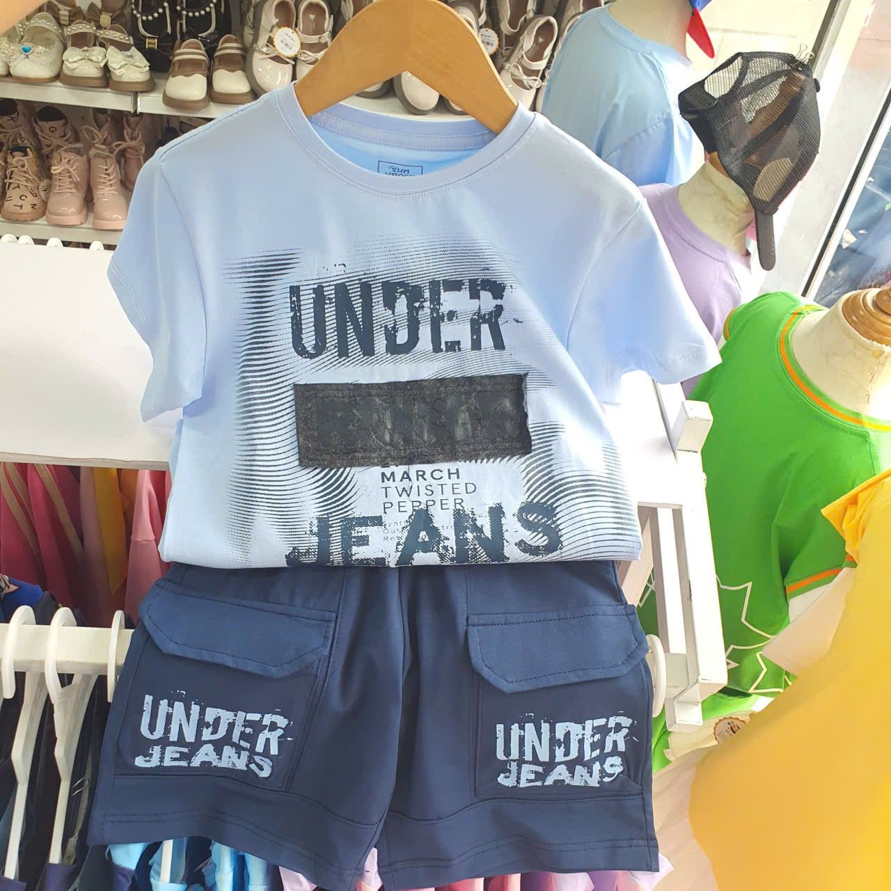  S100 _  Set thun lửng bé trai họa tiết sành điệu thời trang chất thun cotton mịn mát _ Beekids 