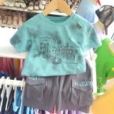  S100 _  Set thun lửng bé trai họa tiết sành điệu thời trang chất thun cotton mịn mát _ Beekids 
