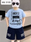  S100 _  Set thun lửng bé trai họa tiết sành điệu thời trang chất thun cotton mịn mát _ Beekids 