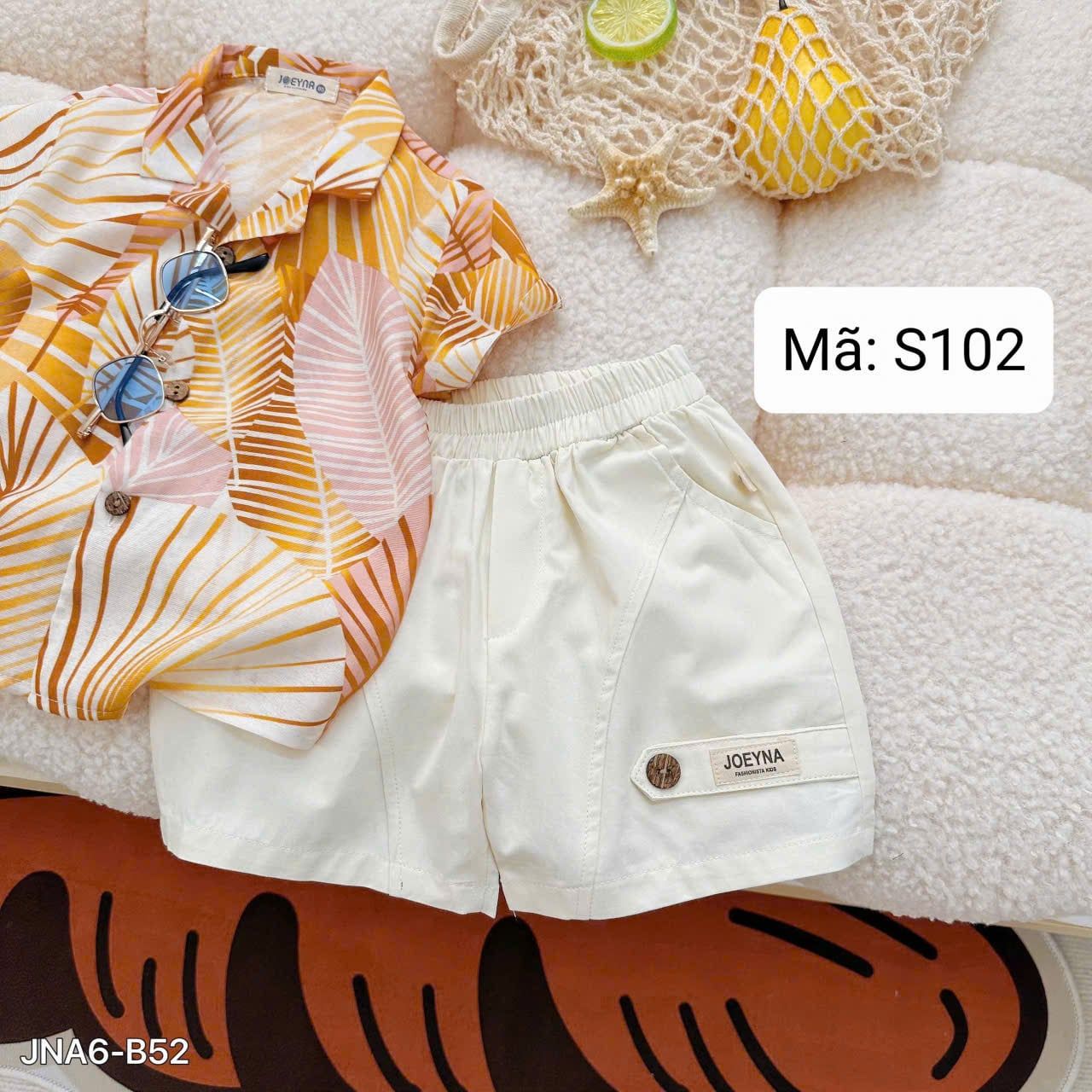  S102 _ Set bộ đi biển cho bé họa tiết hoa lá chất tơ đũi mềm mại thoáng mát _ Beekids 
