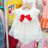  S50 _ Bộ bodysuit bé gái từ 0 đến 24 tháng phối ren vải công chúa đính nơ xinh xắn _ Beekids 