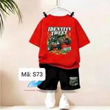  S73 _ Set bé trai chất cotton mềm mát họa tiết hoạt hình dễ thương _ Beekids 