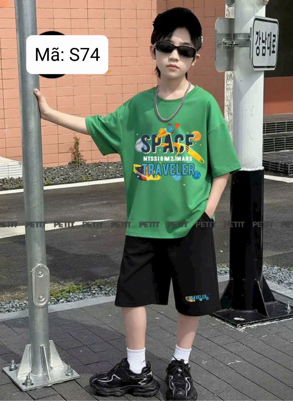  S74 _ Set bé trai chất cotton mềm mát họa tiết chữ sành điệu _ Beekids 