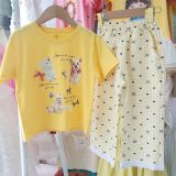  S99 _ Set bé gái quần dài lai ren phối áo thun cotton mềm mịn họa tiết chú chó dễ thương _ Beekids 