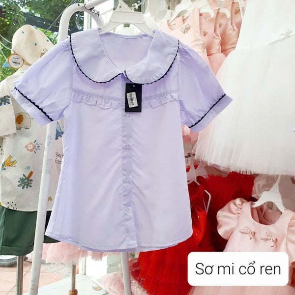  HSA01 _ Áo sơ mi đồng phục học sinh nữ cấp 1, 2 chất kate cotton mềm mại thoáng mát _ Beekids 