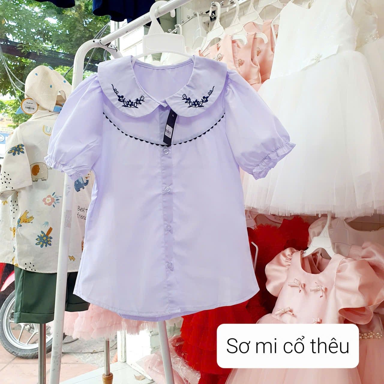  HSA01 _ Áo sơ mi đồng phục học sinh nữ cấp 1, 2 chất kate cotton mềm mại thoáng mát _ Beekids 