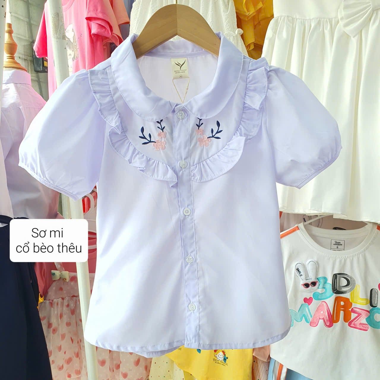  HSA01 _ Áo sơ mi đồng phục học sinh nữ cấp 1, 2 chất kate cotton mềm mại thoáng mát _ Beekids 
